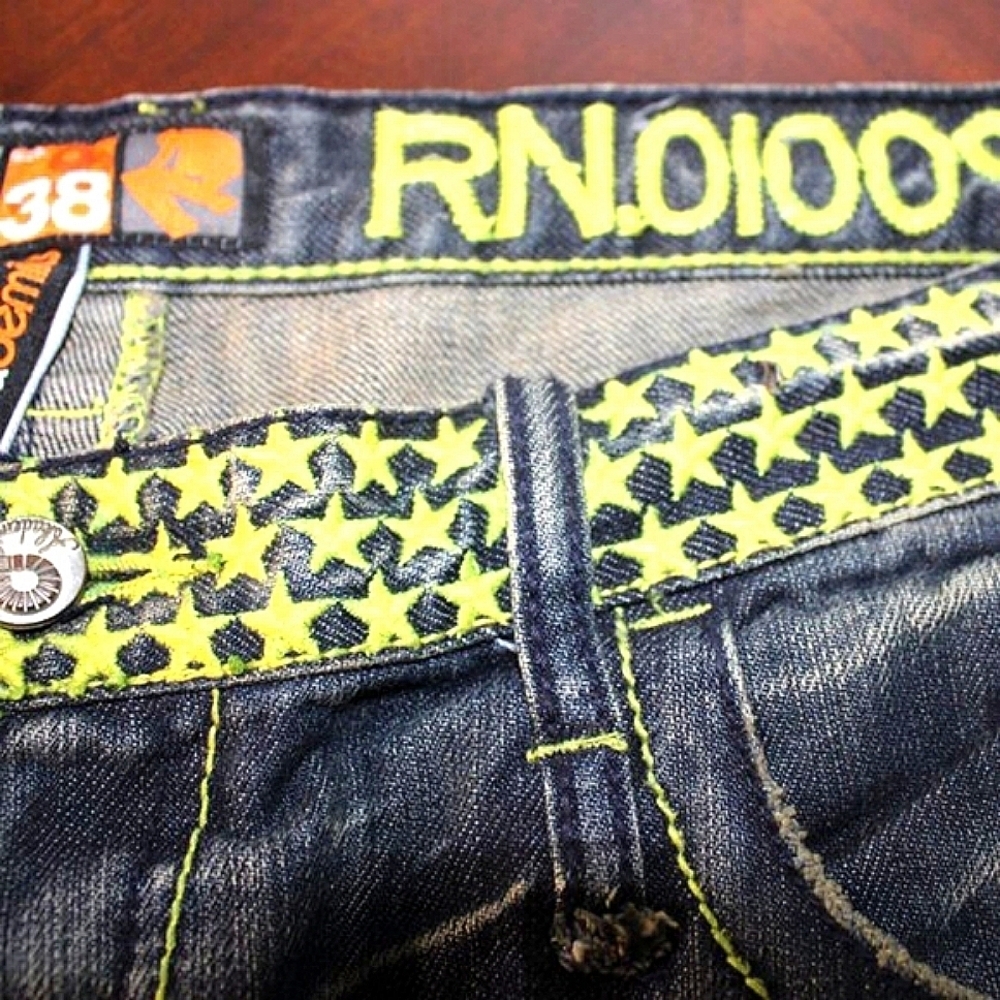 Vintage Akademiks Y2K Hip Hop Jeans 38x32 Baggy Streetwear Graphic 100% Cotton - Picture 6 of 14